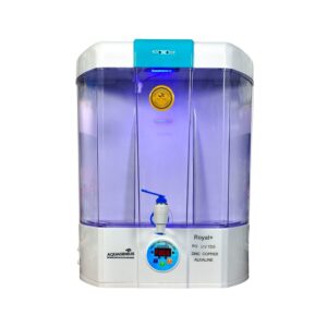 AQUAGENIUS - Royal+ RO Water Purifier - RO + UV + Zinc Copper Alkaline + TDS Controller | 15 LPH Output | 10L Storage - Blue & White