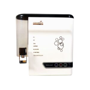 AQUAGENIUS - Smart LED RO Water Purifier - RO + UV + Zinc Copper Alkaline + TDS Controller | 15 LPH Output | 10L Storage - White