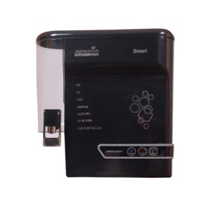 AQUAGENIUS - Smart LED RO Water Purifier - RO + UV + Zinc Copper Alkaline + TDS Controller | 15 LPH Output | 10L Storage - Black