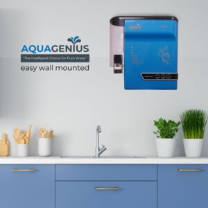 AQUAGENIUS - Smart LED RO Water Purifier - RO + UV + Zinc Copper Alkaline + TDS Controller | 15 LPH Output | 10L Storage - Blue - Image 2