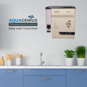 AQUAGENIUS - Smart LED RO Water Purifier - RO + UV + Zinc Copper Alkaline + TDS Controller | 15 LPH Output | 10L Storage - Gold - Image 2
