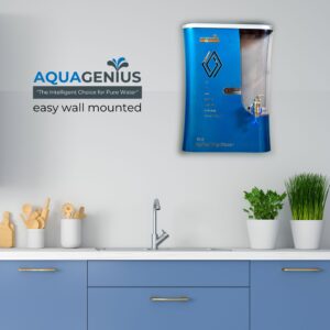 AQUAGENIUS - Smart + RO Water Purifier - RO + UV + Zinc Copper Alkaline + TDS Controller | 15 LPH Output | 10L Storage - Blue - Image 2