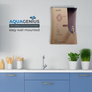 AQUAGENIUS - Smart + RO Water Purifier - RO + UV + Zinc Copper Alkaline + TDS Controller | 15 LPH Output | 10L Storage - Glod - Image 2