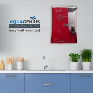 AQUAGENIUS - Smart + RO Water Purifier - RO + UV + Zinc Copper Alkaline + TDS Controller | 15 LPH Output | 10L Storage - Red - Image 2