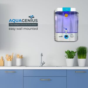 AQUAGENIUS - Royal+ RO Water Purifier - RO + UV + Zinc Copper Alkaline + TDS Controller | 15 LPH Output | 10L Storage - Blue & White - Image 2