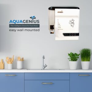 AQUAGENIUS - Smart LED RO Water Purifier - RO + UV + Zinc Copper Alkaline + TDS Controller | 15 LPH Output | 10L Storage - White - Image 2