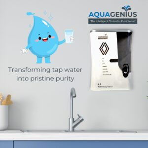 AQUAGENIUS - Smart + RO Water Purifier - RO + UV + Zinc Copper Alkaline + TDS Controller | 15 LPH Output | 10L Storage - White - Image 4