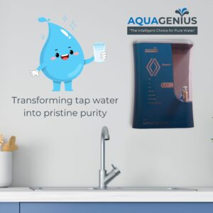 AQUAGENIUS - Smart + RO Water Purifier - RO + UV + Zinc Copper Alkaline + TDS Controller | 15 LPH Output | 10L Storage - Green - Image 3