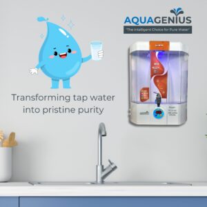 AQUAGENIUS - Royal+ RO Water Purifier - RO + UV + Zinc Copper Alkaline + TDS Controller | 15 LPH Output | 10L Storage - Copper & White - Image 3
