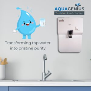 AQUAGENIUS - Vigo + RO Water Purifier - RO + UV + Zinc Copper Alkaline + TDS Controllerler | 15 LPH Output | 10L Storage - White - Image 3