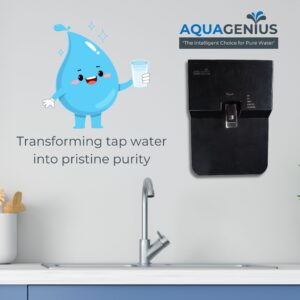 AQUAGENIUS - Vigo + RO Water Purifier - RO + UV + Zinc Copper Alkaline + TDS Controllerler | 15 LPH Output | 10L Storage - Black - Image 3