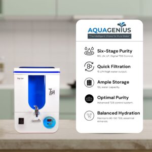 AQUAGENIUS - Digi 7pH RO Water Purifier - RO + UV + UF +7PH with Live Digital TDS Controller | 15 LPH Output | 10L Storage - Image 4